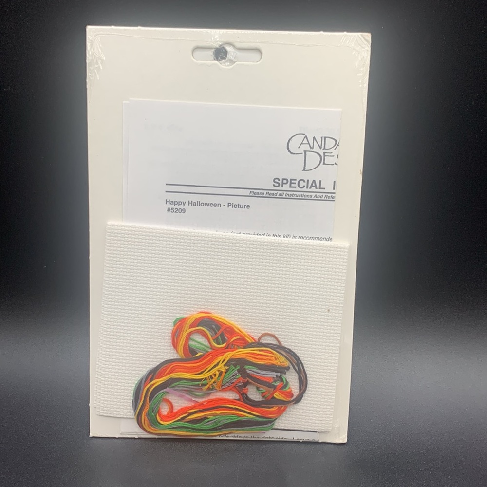 Candamar Designs Happy Halloween Cross Stitch Kit Black Cat Pumpkin No. 5209 - Picture 2 of 4